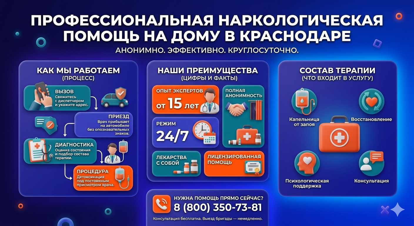 Инфографика о принципах лечения алкоголизма на дому в Невельске: этапы вызова нарколога, преимущества анонимной детоксикации и состав медицинской помощи.